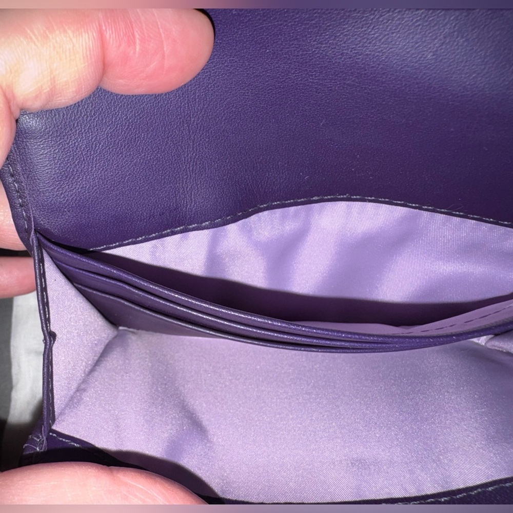 Coach Chelsea BiFold Wallet Signature purple & Gray & dustbag - NWOT - Picture 8 of 16